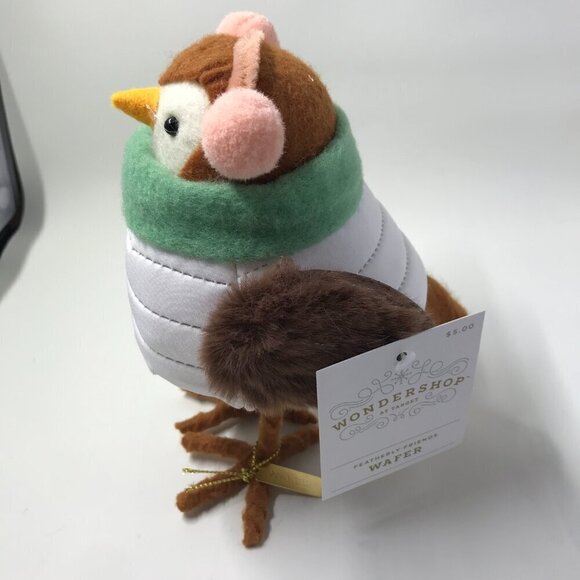 NWT Target Wondershop Featherly Friends Fabric bird "WAFER" with ear muffs - Picture 4 of 13